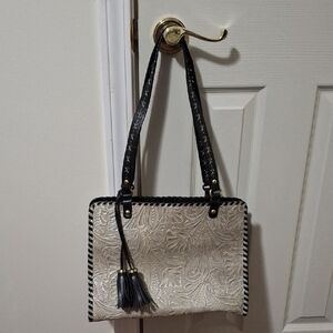 Mark Chantal Tooled Leather Shoulder Bag